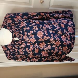 Lucky Brand, Excellent Condition, Women's Top, Boho, Size S/P, Blue floral